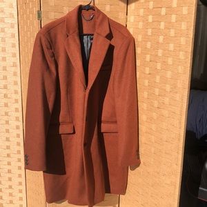 Topman relaxed faux wool overcoat l XL